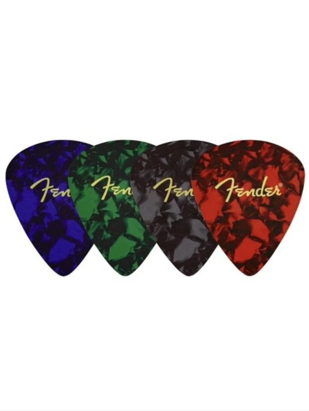 Set of 4 Leather Fender Brand Guitar Pick Coaster Set